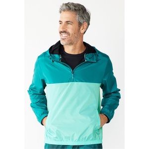 NWT Men's Tek Gear Pullover Windbreaker Teal Size XXL